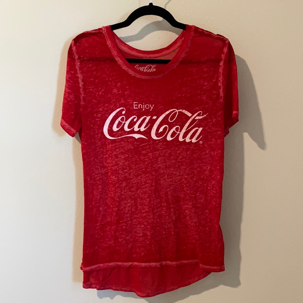 Coca-Cola Logo Red Graphic Tee TShirt Sz L